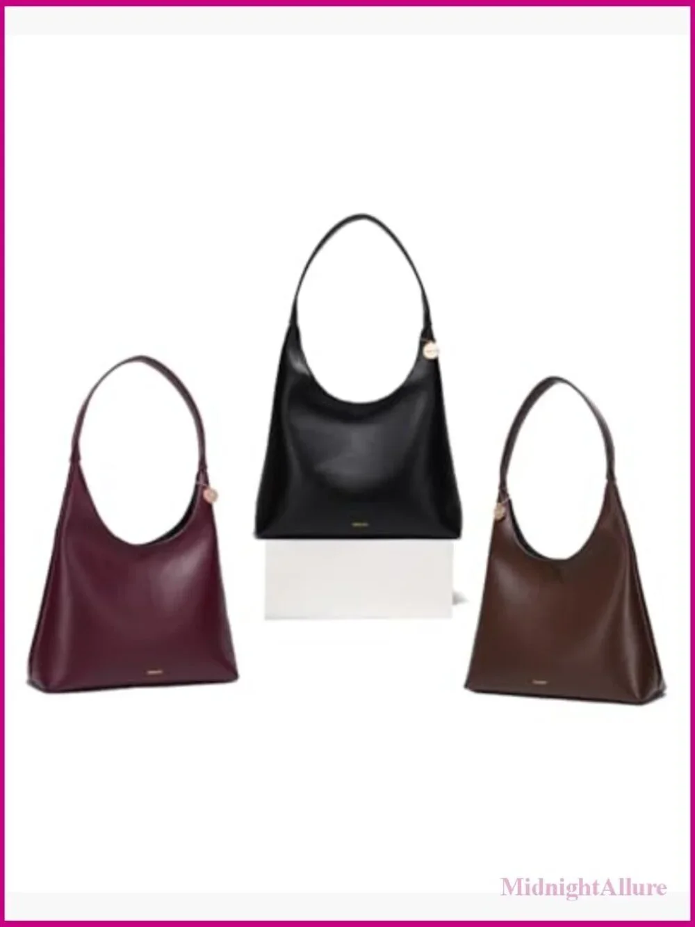 Medium Vegan Leather Hobo Bag Slouchy Shoulder Tote Work Purse with Zipper